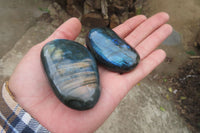 Polished Labradorite Palm Stones x 12 From Tulear, Madagascar