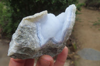 Natural Blue Lace Agate Geode Specimens x 6 From Malawi