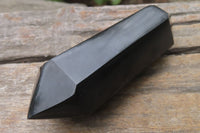 Polished Double Terminated Black Basalt Points x 6 From Madagascar