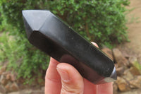 Polished Double Terminated Black Basalt Points x 6 From Madagascar