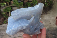 Natural Etched Blue Chalcedony Specimens x 3 From Nsanje, Malawi