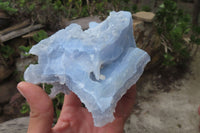 Natural Etched Blue Chalcedony Specimens x 3 From Nsanje, Malawi