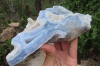 Natural Etched Blue Chalcedony Specimens x 3 From Nsanje, Malawi