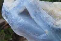 Natural Etched Blue Chalcedony Specimens x 3 From Nsanje, Malawi