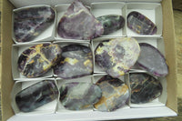 Polished Watermelon Fluorite Free Forms x 12 From Uis, Namibia