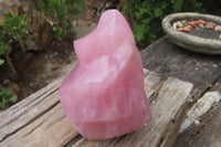 Polished Rose Quartz Flame Sculpture x 1 From Madagascar