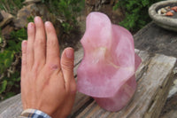 Polished Rose Quartz Flame Sculpture x 1 From Madagascar