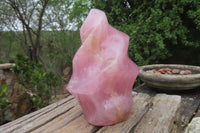 Polished Rose Quartz Flame Sculpture x 1 From Madagascar