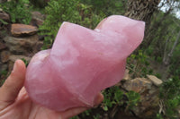 Polished Rose Quartz Flame Sculpture x 1 From Madagascar