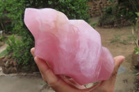 Polished Rose Quartz Flame Sculpture x 1 From Madagascar