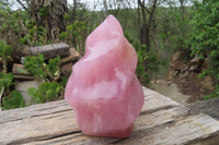 Polished Rose Quartz Flame Sculpture x 1 From Madagascar