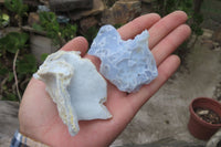 Natural Etched Blue Chalcedony Specimens x 35 From Nsanje, Malawi