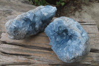 Natural Blue Celestite Specimens x 2 From Sakoany, Madagascar