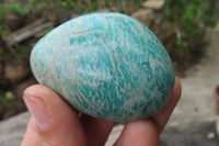 Polished Amazonite Palm Stones x 24 from Zimbabwe