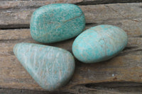 Polished Amazonite Palm Stones x 24 from Zimbabwe