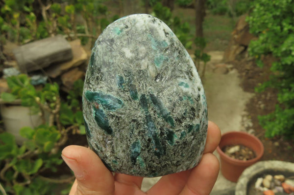 Polished Rare Emerald Mica In Matrix Standing Free Forms x 4 From Mutoko, Zimbabwe