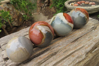 Polished Polychrome Jasper Spheres x 4 From Madagascar