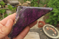 Polished On One Side Metallic Purpurite Specimens x 6 From Namibia