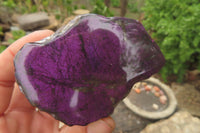 Polished On One Side Metallic Purpurite Specimens x 6 From Namibia