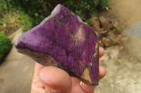 Polished On One Side Metallic Purpurite Specimens x 6 From Namibia