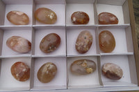 Polished Flower Agate Palm Stones x 12 From Madagascar