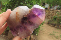 Polished Amethyst Window Quartz Crystals x 4 From Akansobe, Madagascar