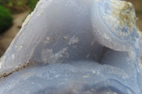 Natural Blue Lace Agate Geode Specimens x 6 From Malawi