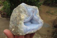 Natural Blue Lace Agate Geode Specimens x 6 From Malawi