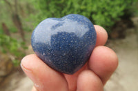 Polished Lazulite Gemstone Hearts x 35 From Madagascar