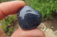 Polished Lazulite Gemstone Hearts x 35 From Madagascar