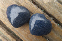 Polished Lazulite Gemstone Hearts x 35 From Madagascar