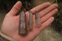 Polished Smokey Phantom Quartz Crystals x 12 From Madagascar