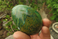 Polished Green Verdite Palm Stones x 12 From Zimbabwe