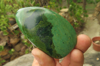 Polished Green Verdite Palm Stones x 12 From Zimbabwe