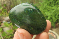 Polished Green Verdite Palm Stones x 12 From Zimbabwe