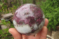 Polished Rubellite Pink Tourmaline Spheres x 2 From Ambatondrazaka, Madagascar