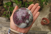 Polished Rubellite Pink Tourmaline Spheres x 2 From Ambatondrazaka, Madagascar