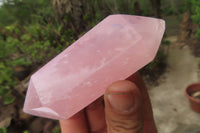 Polished Double Terminated Rose Quartz Points x 6 From Madagascar