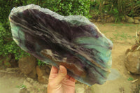 Polished Watermelon Fluorite Slice x 1 From Uis, Namibia