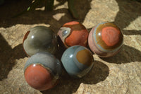 Polished Polychrome Jasper Spheres x 5 From Madagascar