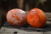 Polished Carnelian Palm Stones x 12 From Madagascar