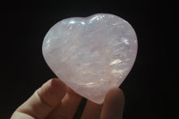 Polished Rose Quartz Gemstone Hearts x 6 From Madagascar