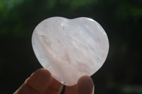 Polished Rose Quartz Gemstone Hearts x 6 From Madagascar