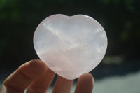 Polished Rose Quartz Gemstone Hearts x 6 From Madagascar