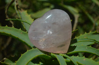 Polished Rose Quartz Gemstone Hearts x 6 From Madagascar