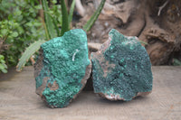 Natural Botryoidal Malachite Specimens x 2 From Congo