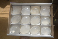 Polished Girasol Pearl Quartz Palm Stones x 12 From Ambatondrazaka, Madagascar