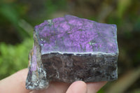 Polished On One Side Metallic Purpurite Specimens x 4 From Namibia