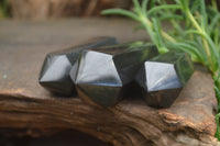 Polished Double Terminated Black Basalt Points x 12 From Madagascar