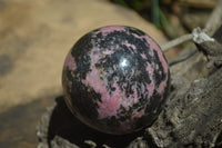 Polished Rhodonite Spheres x 2 From Madagascar